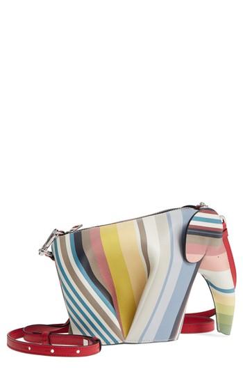 Loewe Mini Elephant Calfskin Leather Crossbody Bag - Blue