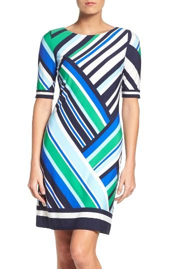 Women's Eliza J Geometric Stripe Sheath Dress