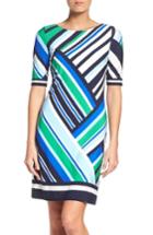 Women's Eliza J Geometric Stripe Sheath Dress