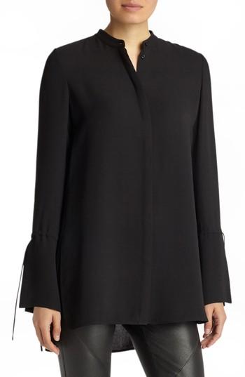 Women's Lafayette 148 New York Desra Silk Blouse - Black