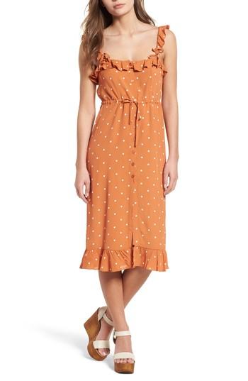 Women's For Love & Lemons Natalia Midi Dress - Orange