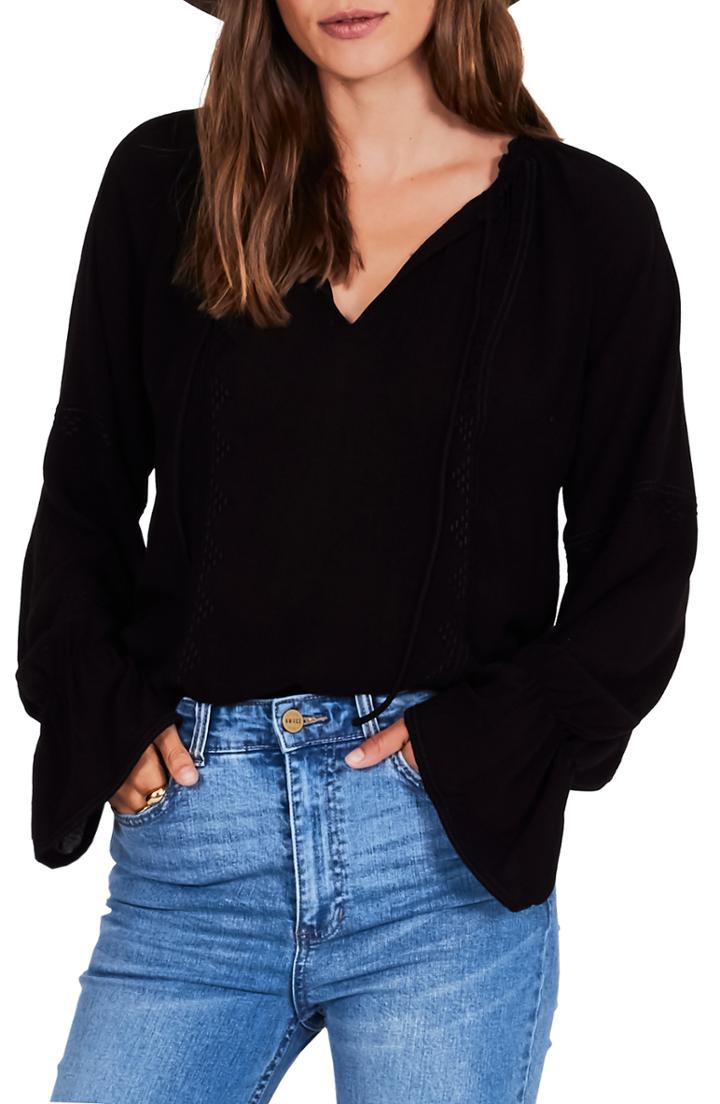 Women's Amuse Society Pebble Bell Sleeve Top - Black