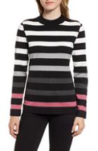 Women's Karl Lagerfeld Paris Colorblock Stripe Sweater - Grey