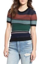 Women's Rvca Brightside Stripe Knit Sweater - Blue