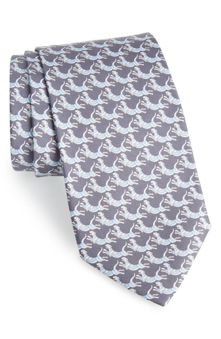 Men's Salvatore Ferragamo Figre Print Silk Tie