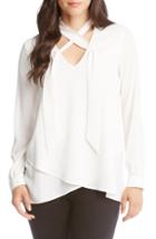 Women's Karen Kane Tie Neck Top - Ivory