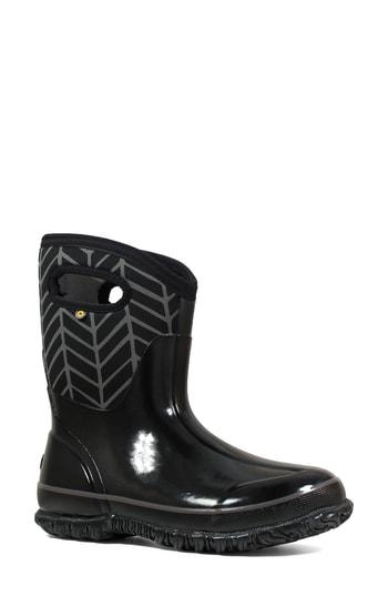 Women's Bogs Classic Mid Badge Waterproof Snow Boot M - Black