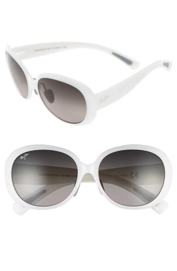 Women's Maui Jim Nahiku 59mm Polarizedplus2 Sunglasses - White Pearl/ Neutral Grey