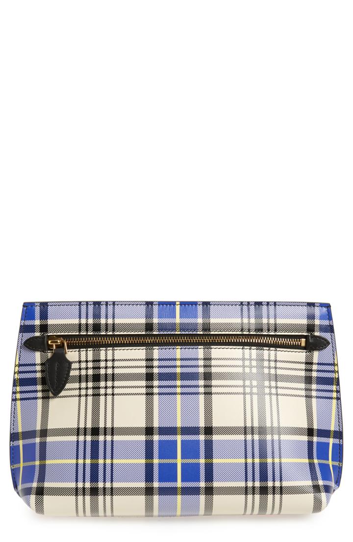 Burberry Tartan Plaid Leather Clutch -