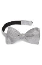 Men's Eton Solid Silk Blend Bow Tie, Size - Metallic