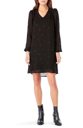 Women's Michael Stars Embroidered Star Ruffle Shift Dress - Black