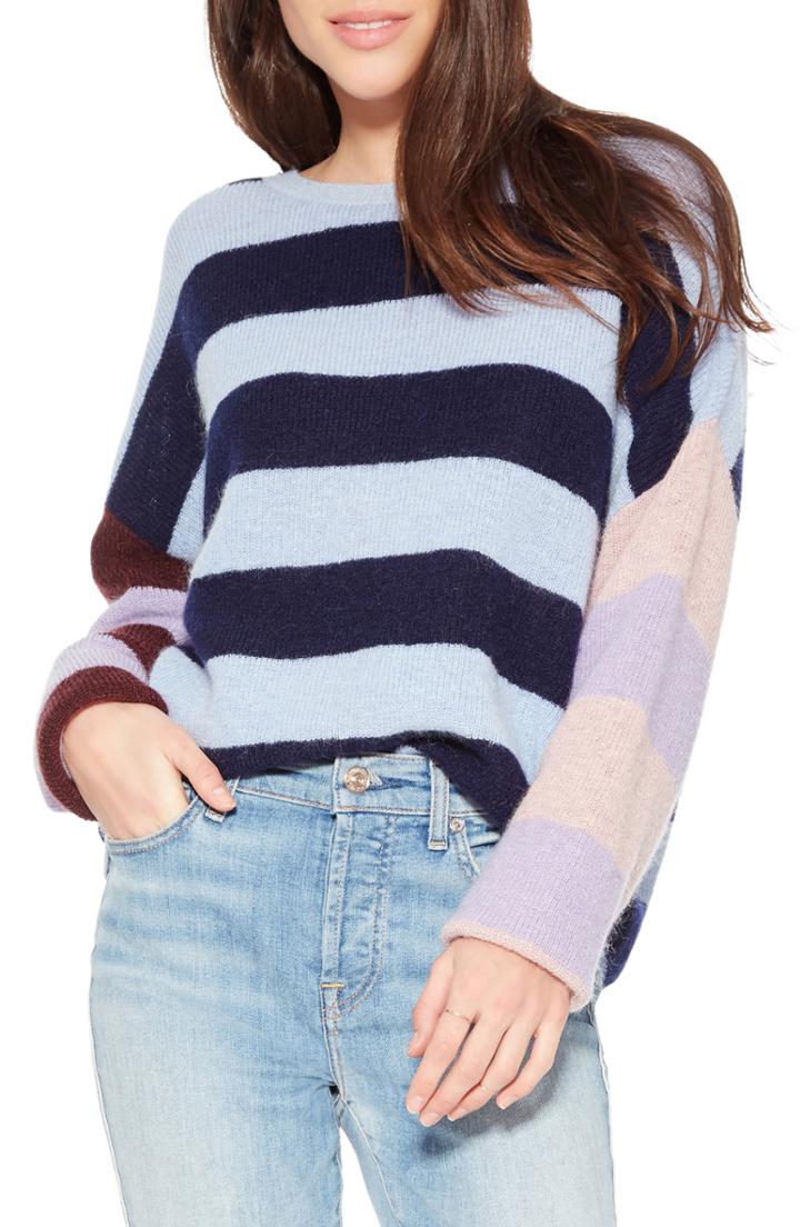 Women's Parker Mila Mixed Stripe Sweater, Size - Blue