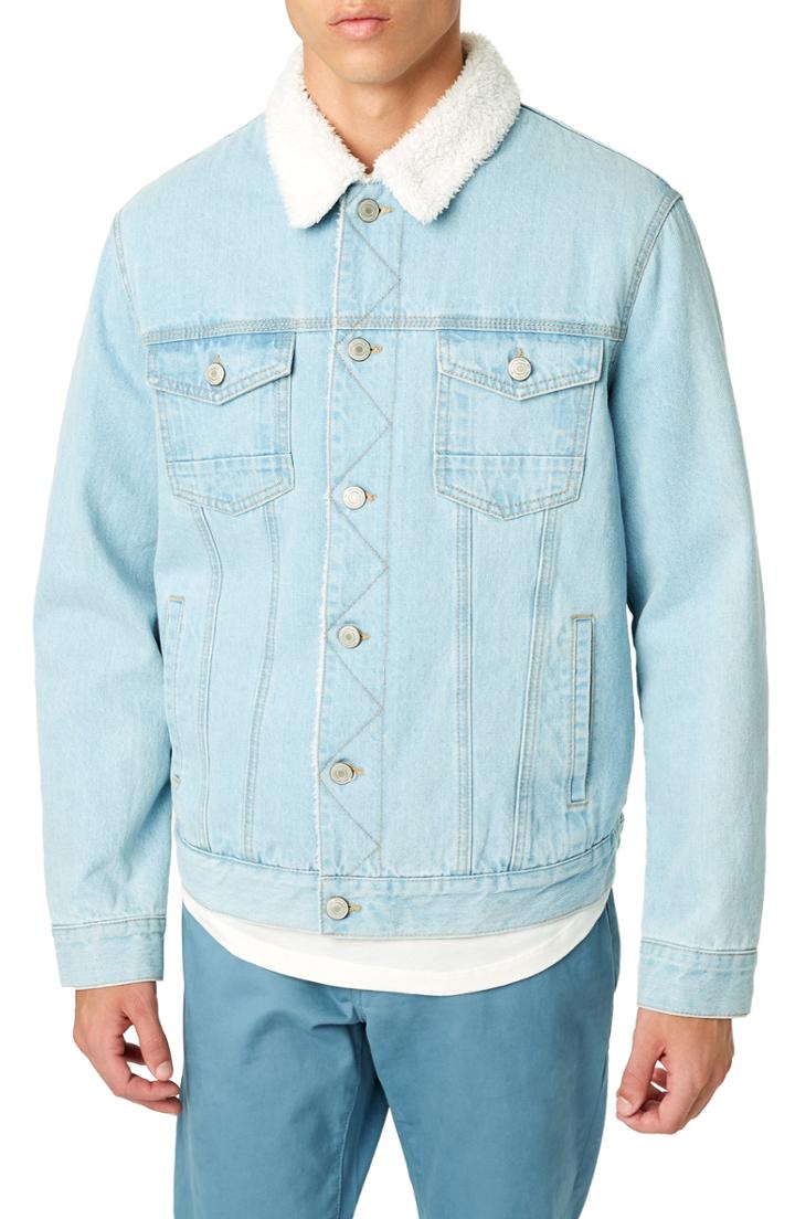 Men's 7 Diamonds Mccloud Fit Denim Jacket, Size Small - Blue