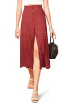 Women's Reformation Hermosa Button Up Midi Skirt - Black