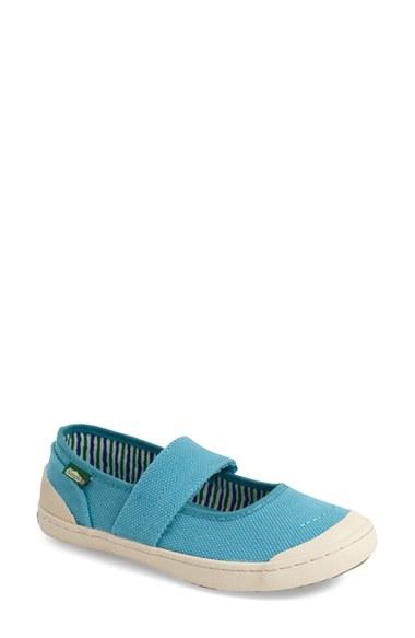 Women's Simple 'cactus' Mary Jane Flat M - Blue