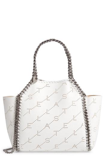 Stella Mccartney Mini Falabella Logo Tote - White