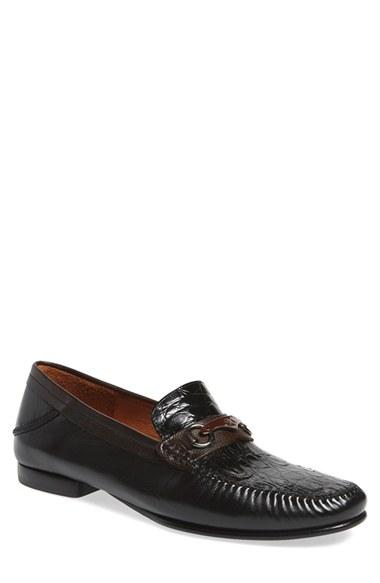 Men's Mezlan 'gaudi Venetian' Genuine Crocodile Bit Loafer M - Black