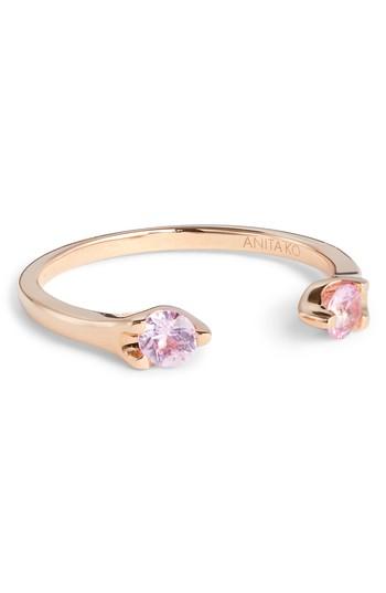 Women's Anita Ko Orbit Pink Sapphire Open Ring