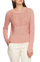 Women's 1.state Pointelle Jersey Sweater, Size - Pink