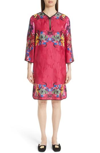 Women's Etro Floral Jacquard Shift Dress Us / 38 It - Pink