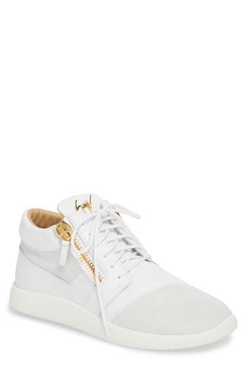 Men's Giuseppe Zanotti Double Zip Trainer Sneaker Us / 41eu - White