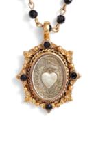 Women's Virgins Saints & Angels Oval Pinto Sacred Heart Magdalena Rosary Necklace