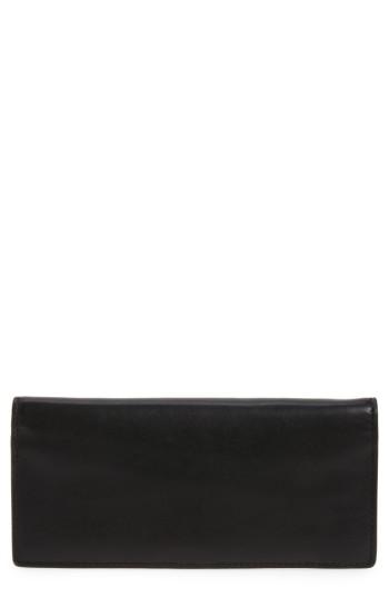 Women's Skagen Slim Vertical Leather Wallet - Black