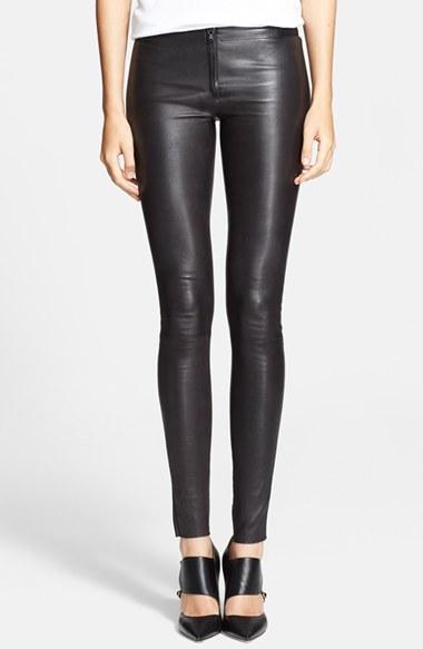 Women's Alice + Olivia Leather Leggings - Black