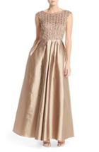 Women's Aidan Mattox Embellished Mesh & Taffeta Ballgown
