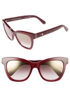 Women's Kate Spade New York 'krissy' 52mm Cat Eye Sunglasses - Burgundy