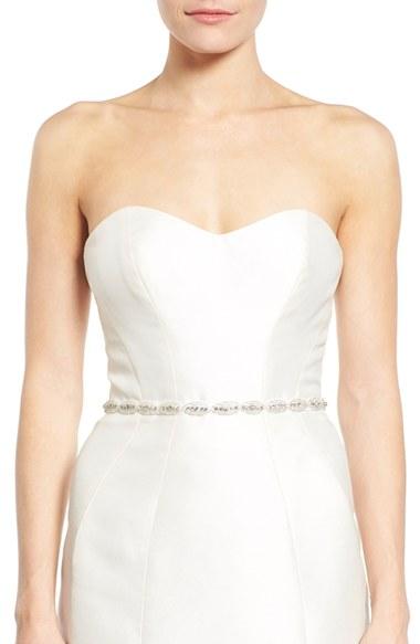 Women's Nina 'lysa' Crystal Sash, Size - Ivory Satin