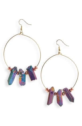 Women's Hespera Jewelry Starfire Drop Hoop Earrings