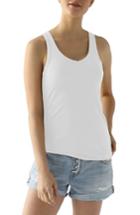 Women's Lamade Deep V-neck Tissue Jersey Tank - White