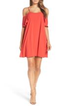 Women's Mary & Mabel Cold Shoulder Swing Dress - Coral
