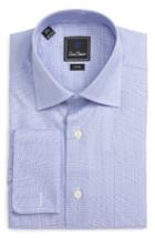 Men's David Donahue Trim Fit Plaid Dress Shirt 34/35 - Purple