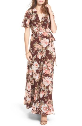 Women's Privacy Please Plaza Wrap Maxi Dress - Burgundy
