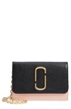 Women's Marc Jacobs Snapshot Leather Wallet On A Chain - Black