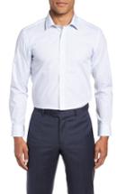 Men's Ted Baker London Trim Fit Geometric Dress Shirt - 32/33 - Blue