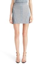 Women's Balmain Tweed Effect Knit Miniskirt Us / 36 Fr - Blue