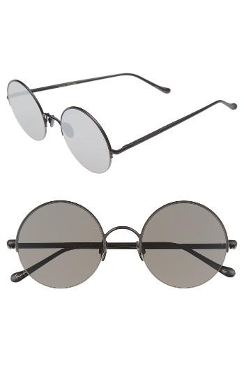 Women's Sunday Somewhere Raine 53mm Round Sunglasses - Black Mirror