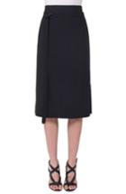 Women's Akris Punto Side Zip Strap Skirt - Black