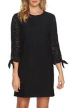 Women's Cece Tie Sleeve Floral Lace Shift Dress - Black