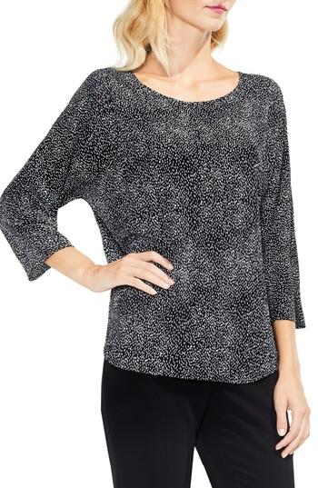 Women's Vince Camuto Dotted Elbow Sleeve Top, Size - Black