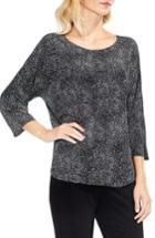 Women's Vince Camuto Dotted Elbow Sleeve Top, Size - Black