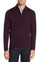 Men's Nordstrom Men's Shop Quarter Zip Wool Pullover - Purple