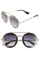 Women's Gucci 47mm Round Sunglasses - Matte Gold/ Grey