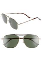Men's Cutler And Gross 56mm Polarized Navigator Sunglasses - Gold/ Green