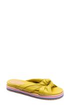 Women's Bill Blass Padget Knotted Slide Sandal .5 M - Yellow