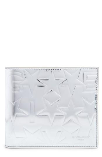 Men's Givenchy Embossed Leather Wallet - Metallic