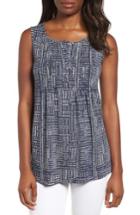 Women's Caslon Pintuck Knit Tank, Size - Blue